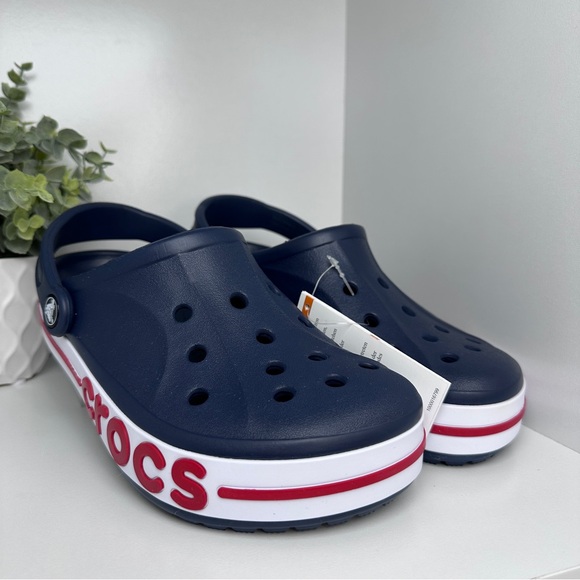 Crocs Women’s Bayaband Blue and Red  Rubber Slip On Clogs Size C7 - Picture 3 of 8